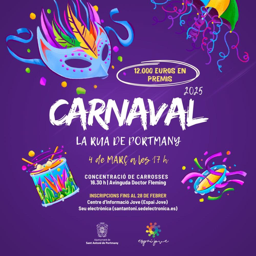  Imagen Abierto el plazo de inscripción para participar en la Rúa de Carnaval de Sant Antoni de Portmany
