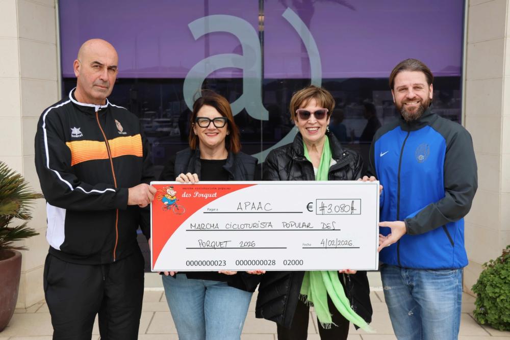  Imatge La marxa cicloturista des Porquet bat el seu rècord de recaptació i entrega 3080 € a l’APAAC