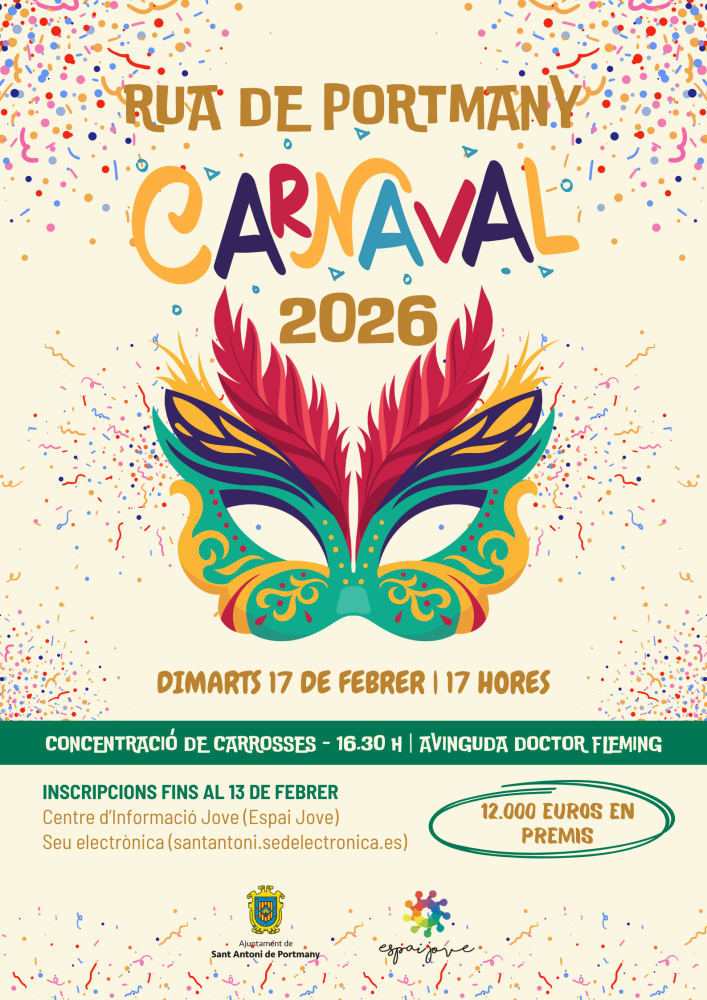  Imagen Sant Antoni abre las inscripciones para la Rúa de Carnaval 2026 con 12.000 € en premios