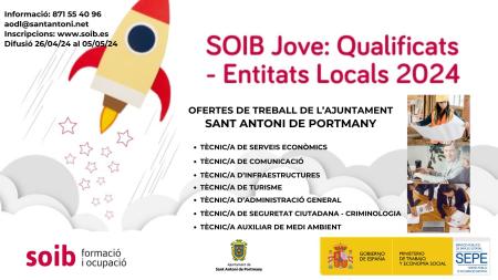 L’Ajuntament Sant Antoni de Portmany ofereix set llocs de feina dins del programa ‘SOIB Jove - Qualificats Entitats Locals 2024’