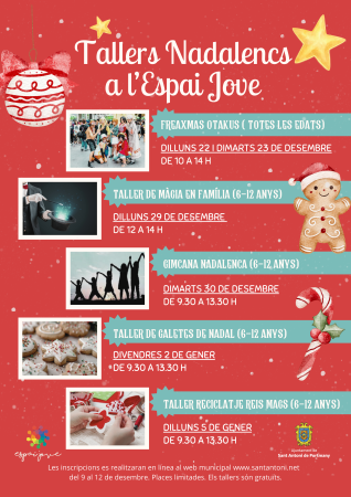 Tallers infantils especials per aquestes festes de Nadal a l'Espai Jove
